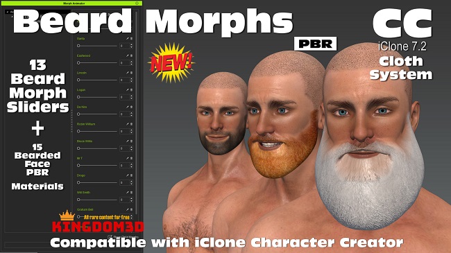 Beard Morphs Pack with PBR Face Textures
