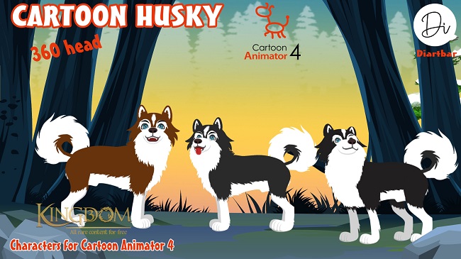 Cartoon Husky